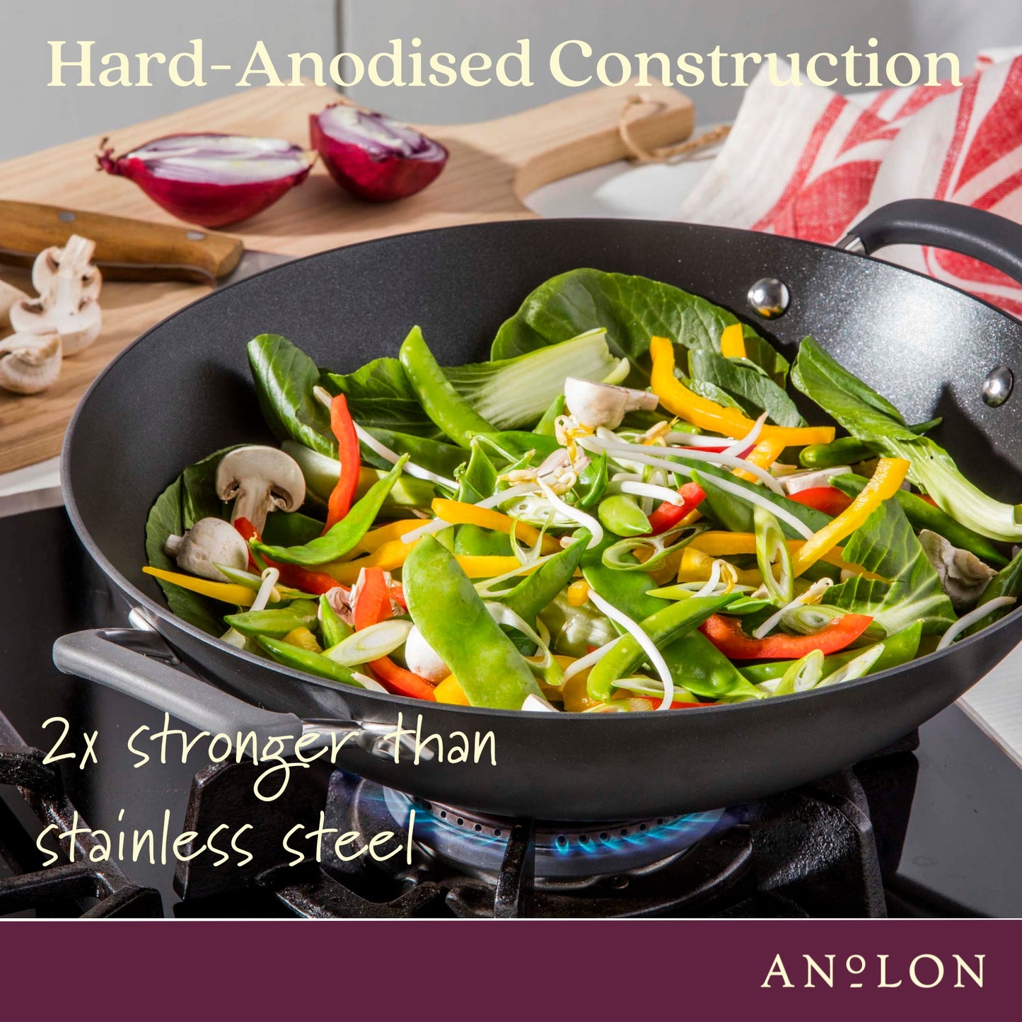 Anolon Endurance+ Nonstick Induction Wok 36cm