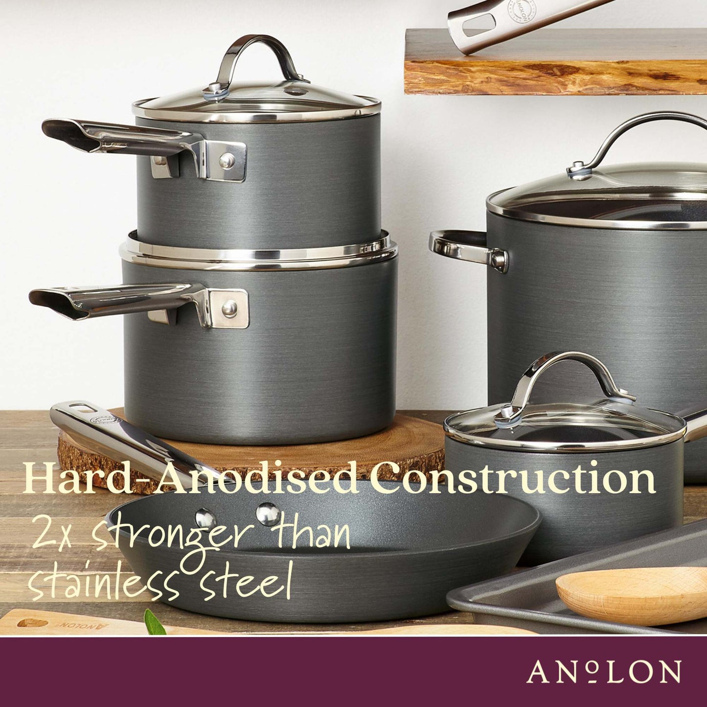 Anolon Professional Nonstick 3 Piece Saucepan Set