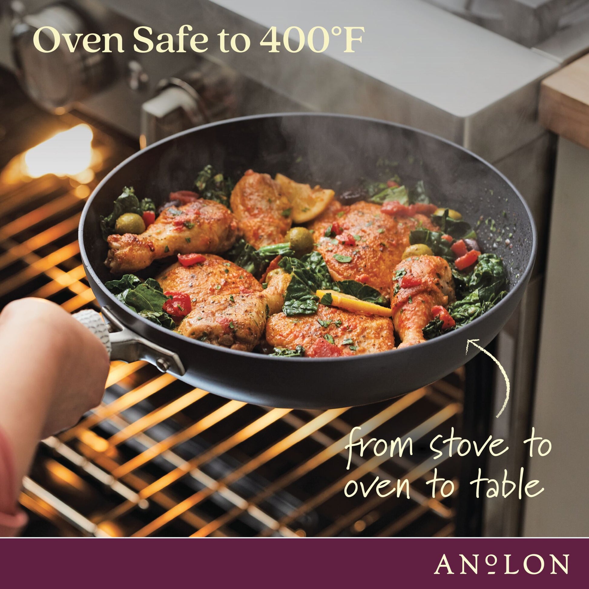 Anolon French Skillets, Bronze, Twin Pack